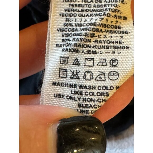 Free People Pants Womens 0 Black Rayon Satin Stripe Wide Leg High Rise - Picture 10 of 10